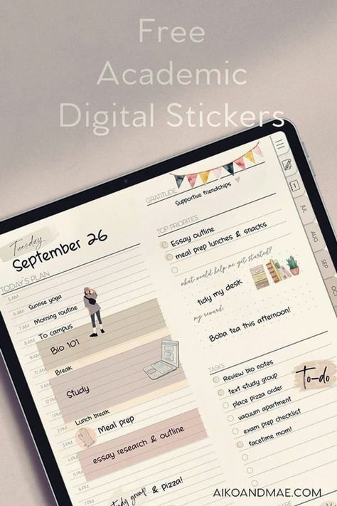 free notion templates Free Student Digital Planner, Goodnotes Academic Planner Template Free, Aesthetic Digital Planner Ideas, Free Digital Planner Stickers, Digital Journal Aesthetic, Stickers For Students, Digital Planner Aesthetic, Free Digital Stickers, Freebies Stickers