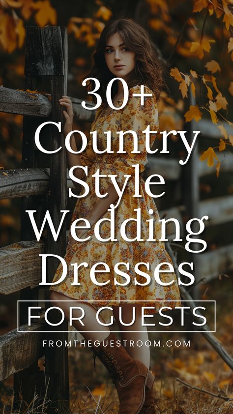 a woman wears country style wedding guest dress Wedding Guest Dress For Barn Wedding, Country Evening Dress, Outside Wedding Attire, Country Winter Wedding Outfit Guest, Western Casual Wedding Outfit Guest, Cowboy Wedding Attire For Guests, Rancho Wedding Outfit Guest, Country Casual Wedding, Outside Wedding Dress Guest