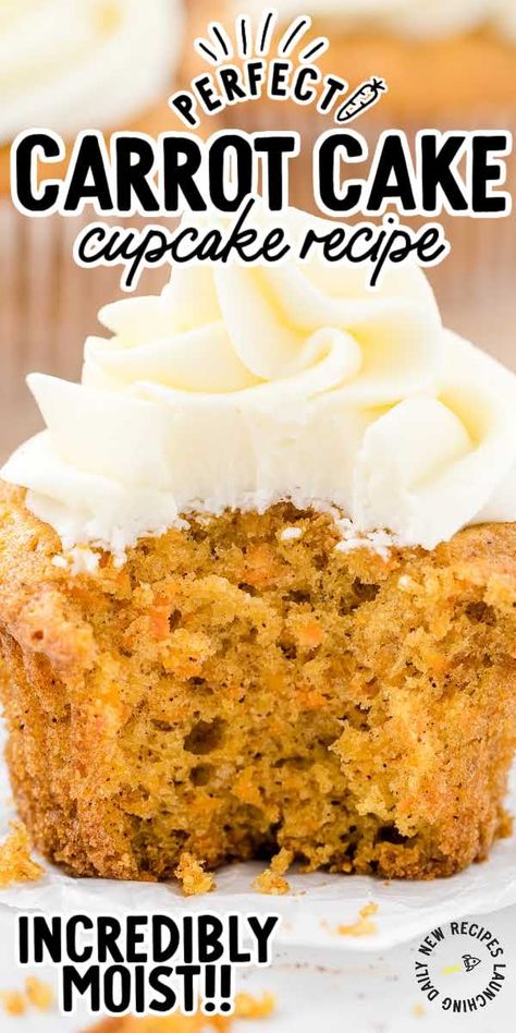 These delicious carrot cake cupcakes are topped with sweet cream cheese frosting, making them perfect for any occasion! Easy Carrot Cake Cupcakes, Carrot Cupcake Recipe, Cupcakes From Scratch, Cupcakes Christmas, Easy Cupcake Recipes, Carrot Cake Cupcakes, Carrot Cupcakes, Best Carrot Cake, Cupcake Flavors