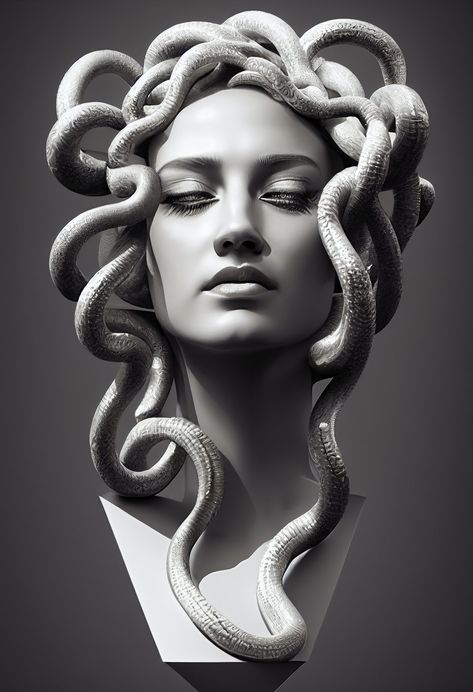 Greek Statue Medusa, Medusa Head Sculpture, Medusa Ceramic Sculpture, Medusa Bust, Medusa Sculpture, Medusa Pictures, Medusa Statue, Greek Creatures, Medusa Artwork