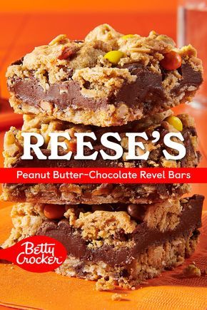 Get the best of all dessert worlds with a chocolatey, peanut-buttery, layered cookie bar! These REESE’S Peanut Butter-Chocolate Revel Bars combine Betty Crocker REESE’S Mini Pieces Cookie Mix with a chocolate-peanut butter fudge to create a dreamy bar. With only 5 ingredients and minimal prep, what’s stopping you from making this delicious treat all year long? These Reese’s Peanut Butter-chocolate Revel Bars, Betty Crocker Peanut Butter Chocolate Revel Bars, Betty Crocker Reese’s Revel Bars, Reeses Peanut Butter Revel Bars, Peanut Butter Chocolate Revel Bars, Peanut Butter Revel Bars, Betty Crocker Reeses Bars, Reese’s Peanut Butter Revel Bars, Reeses Peanut Butter Chocolate Revel Bars