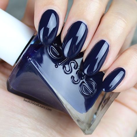 Caviar Bar Essie, Essie Caviar Bar, Nails Dark Colors, Nails Guys, Caviar Bar, Dark Blue Nail Polish, Manicure Natural, Gel Ideas, Essie Nails