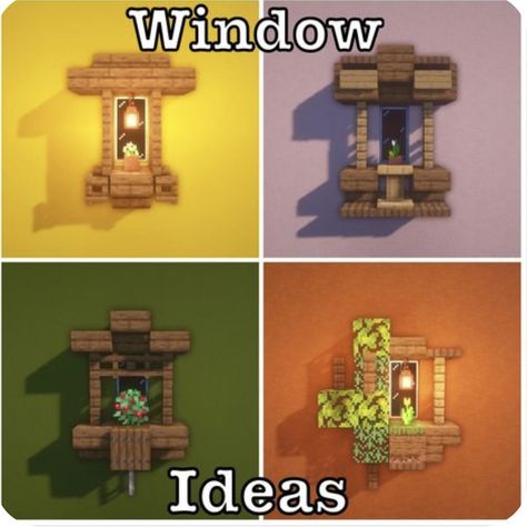 Mc Window Ideas, Minecraft Window Ideas, Windows Minecraft, Minecraft Windows Design, Minecraft Window, Minecraft Build Ideas, Construction Minecraft, Case Minecraft, Capas Minecraft