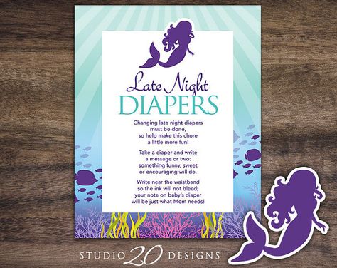 Browse unique items from Studio20Designs on Etsy, a global marketplace of handmade, vintage and creative goods. Dont Say Baby Game, Baby Shower Purple, Mermaid Baby, Late Night Diapers, Mermaid Baby Showers, Purple Mermaid, Baby Mermaid, Pin Game, Purple Baby