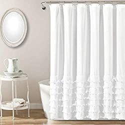 College Apartment Decor Essentials You Can't Forget - The Purposed Plan Ruffle Shower Curtain, Lace Shower Curtains, Shabby Chic Shower, Shabby Chic Shower Curtain, Baños Shabby Chic, Shower Curtain White, Elegant Shower Curtains, Ruffle Shower Curtains, Curtain White