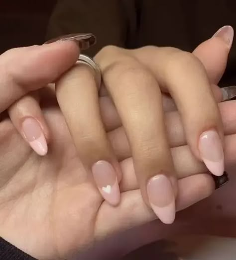 35+ Coquette Nails To Copy Right Now | Coquette Nail Designs Simple French Tip Nails Medium, Simple Nail Designs Almond Shape Short, Gel Manicure Light Pink, Dainty Girly Nails, Coquette Acrylic Nails, Coquette Tattoo Ideas, Jelly Acrylic Nails, Coquette Nails Aesthetic, Soft Girl Nails