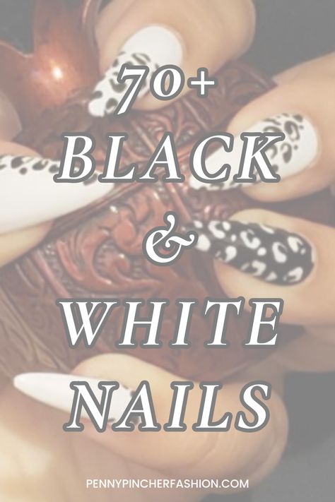 Manicure ideas for black and white nails White Black Nails Design, White Nails Black Tips, Black And White Gel Nail Designs, Black And White Birthday Nails, White And Black Nail Designs, Simple Black And White Nails, Black And White Nails Ideas, White Nail Art Designs, Dot Nail Art Designs