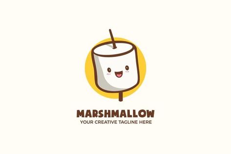 Mascot Logo Vectors, Photos and PSD files | Free Download Snack Logo, Food Mascot, Food Character, Marshmallow Candy, Cute Marshmallows, Character Logo, 3d Art Drawing, Fall Mood Board, Food Cartoon