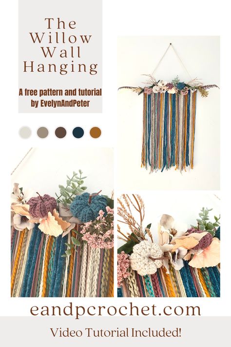 Crochet Boho Wall Decor, Macrochet Wall Hanging, Knit Crochet Wall Hanging, Wall Hanging Knitting Pattern, Crochet Leaf Wall Hanging, Crochet Fall Wall Hanging Free Pattern, Crochet Wall Decor Ideas, Crochet Wall Decor Free Pattern, Crochet Wall Art Pattern Free