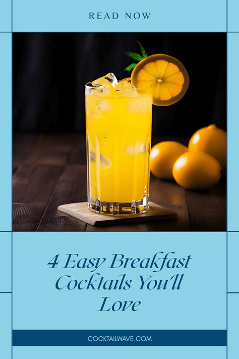 Start your day with these quick and delicious breakfast cocktail recipes. From the zesty Screwdriver to the tangy Breakfast Shot, there's something for everyone! Breakfast Cocktail, Screwdriver Cocktail, Breakfast Shot, Corpse Reviver, Morning Cocktail, Breakfast Cocktails, Good Morning Breakfast, Vodka Cocktail, Cocktail List