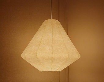 Japanese Paper Lamp, Origami Lights, Paper Lamp Shade, Linen Pendant, Colored Light Bulbs, Star Lampshade, Hanging Lamp Shade, Paper Lampshade, Pendant Light Shades