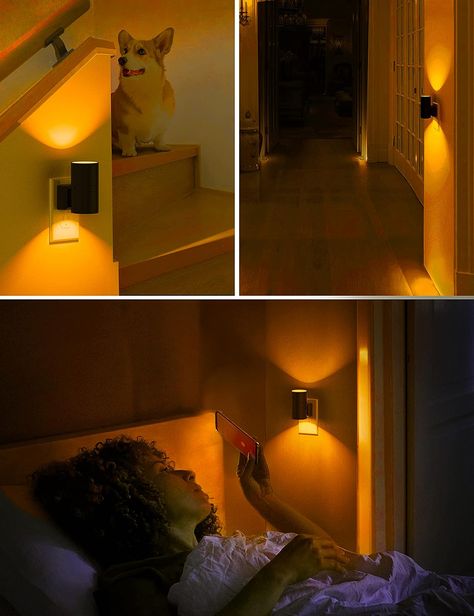 Modern Night Light, Yellow Night, Hallway Bedroom, Dusk To Dawn, Night Lights, Light Sensor, Soft White, Night Light, Hallway