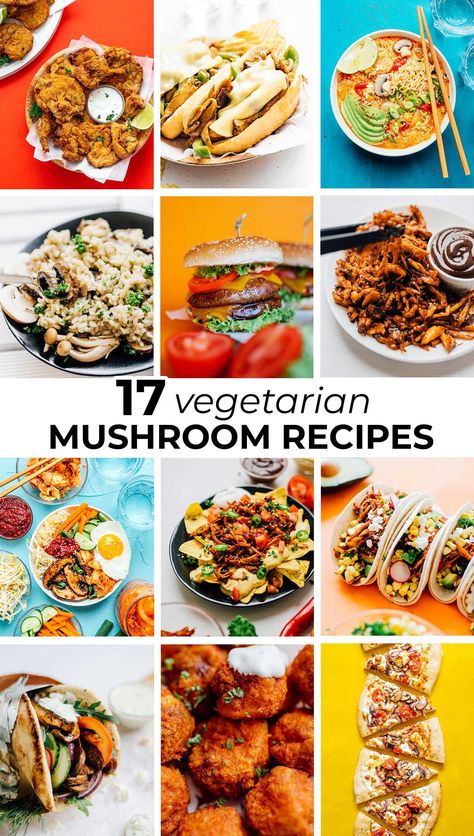 Looking for inspiration for those mushrooms in your fridge? Here are 17 of our favorite healthy mushroom recipes, all vegetarian and easy to make! #recipes #mushroom #vegetarian #vegan #healthyrecipe Goat Cheese Pizza Recipes, Vegetarian Mushroom Recipes, Healthy Mushroom Recipes, Aakanksha Singh, Fried Mushroom Recipes, Vegetarian Tacos Recipes, Easy Mushroom Recipes, Healthy Budget Meals, Mushroom Recipes Vegan