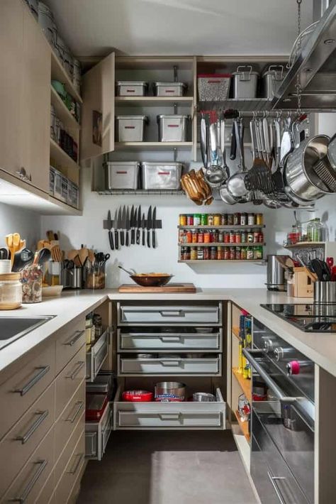 15 Kitchen Organization Tips to Inspire Your Inner Chef Chef Organization, Chef Kitchen Home, Kitchen Organization Tips, How To Cook Lamb, Small Chalkboard, Organized Kitchen, Kitchen Hacks Organization, Under Sink Organization, Chef Kitchen