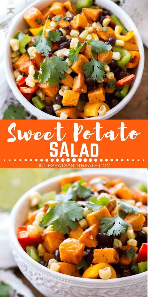 Roasted Red Pepper Dressing, Red Pepper Dressing, Pepper Dressing, Sweet Potato Salad Recipe, Potato Salad Dressing, Potato Salad Recipe Easy, Vegan Steak, Sweet Potato Salad, Potluck Ideas