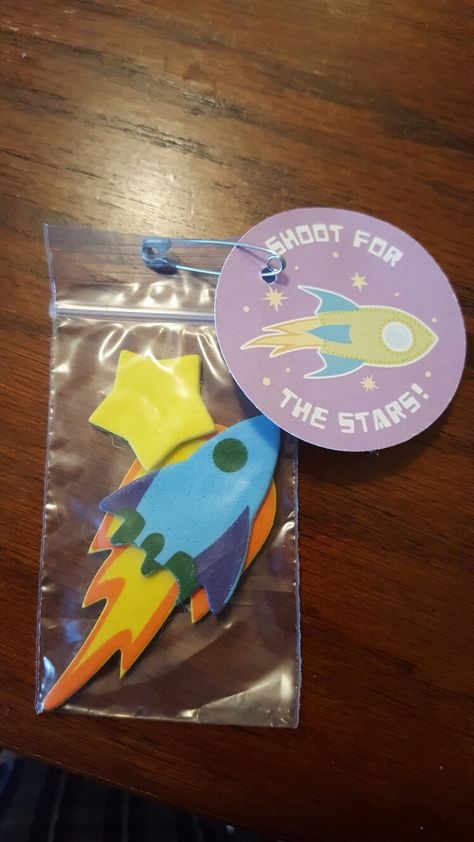 Girl Scout Swap, Outer Space Camp, Shoot for the Stars! Foam stickers with printable attached. Space Themed Swaps, Space Swaps, Swaps Girl Scouts, Camp Swaps, Girl Scout Swaps, Gs Swaps, Space Hat, Mae Jemison, First Lego League