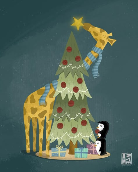 https://pin.it/4FWMqPHib Christmas Giraffe Illustration, Giraffe Christmas Card, Simply Safari, Christmas At The Zoo, Christmas Giraffe, Cute Giraffes, Giraffe Christmas, Giraffe Sculpture, Penguins Christmas