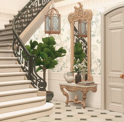 CHATEAU Part 2:) | Felixandre on Patreon Sims 4 Cc Felixandre X Harrie, Sims 4 Grand Staircase, Sims 4 Cc Parisian Furniture, Sims 4 Cc Stairs Patreon, Sims Chateau, Sims 4 French Cc, Sims 4 Stairs Cc, Sims 4 Lighting, Ts4cc Furniture