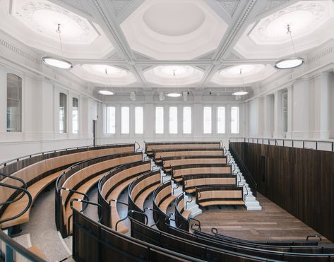 Lecture Hall, David Chipperfield Architects, Lecture Theatre, David Chipperfield, Lectures Hall, Clerestory Windows, London Architecture, Concrete Building, Royal Academy Of Arts