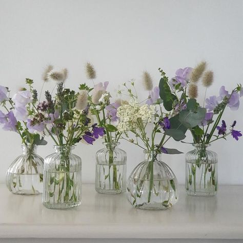 Table Flowers – Snapdragon Edinburgh Lavender Centerpieces, Bud Vases Wedding, Bud Vases Arrangements, Bud Vase Centerpiece, Garden Style Wedding, Small Perfume Bottles, Table Flower Arrangements, Violet Wedding, Tiny Wedding