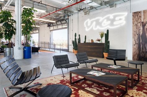 Vice Launches Ad Agency Called Virtue Worldwide Advertising Agency Interior, Internal Branding, Office Revamp, Agency Office, Lobby Furniture, Sit Stand Workstation, Office Vibes, Room Designer, Williamsburg Brooklyn