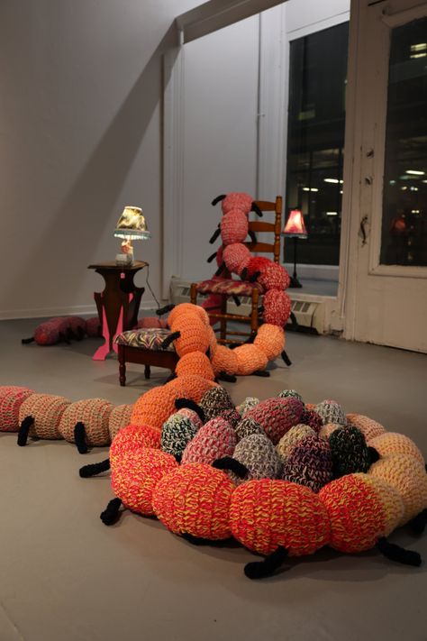 Alexandria Masse, Giant Centipede, James And Giant Peach, Yarn Project, The Giant Peach, Yarn Projects, Soft Sculpture, Found Object, Inuyasha