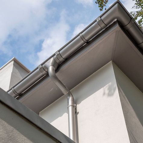 Find out just how easy Steel Guttering is to install! | Professional Builder Mag • Rainwater Drainage, Roof Panels, Galvanized Steel, To Tell, Modern Design