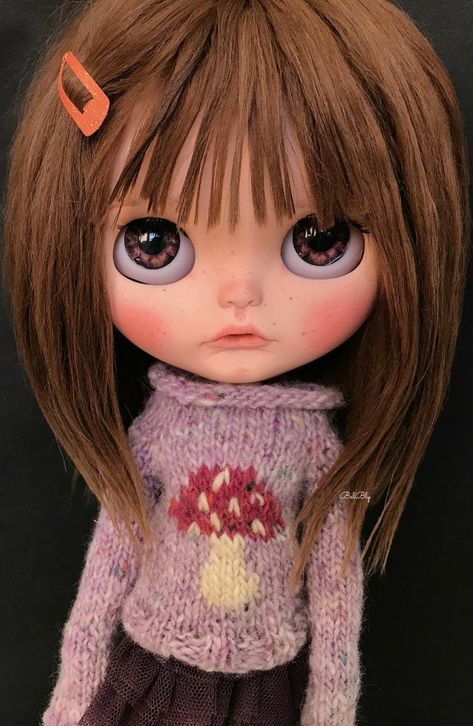 Red Hair Doll, Big Eyes Doll, Blythe Doll Dress, Big Eyes Art, Blythe Clothes, Hello Dolly, Doll Repaint, Cute Teddy Bears, Bear Doll