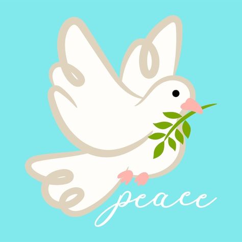 Paloma de la paz con rama de olivo día i... | Premium Vector #Freepik #vector #paloma-silueta #paloma-logo #paloma #paloma-paz Dove Logo Ideas, Peace Dove Template, Dove Peace Art, Stained Glass Doves Peace, Picasso Dove Of Peace, Paloma Faith, Paloma, Cute Images, Hello Kitty