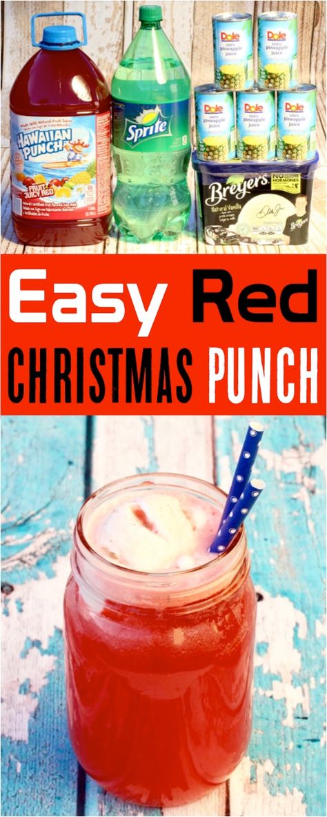 Red Christmas Punch Recipe!  This 4 ingredient beverage is such an easy + delicious favorite! Red Christmas Punch Recipe, Christmas Punch For Kids, Red Punch Recipe Non Alcoholic, Kids Holiday Punch Recipe, Red Punch Recipe, Christmas Punch Recipes Non Alcoholic With Sherbet, Christmas Punch With Pineapple Juice, Best Holiday Punch Non Alcoholic, Jingle Juice Holiday Punch Non Alcoholic