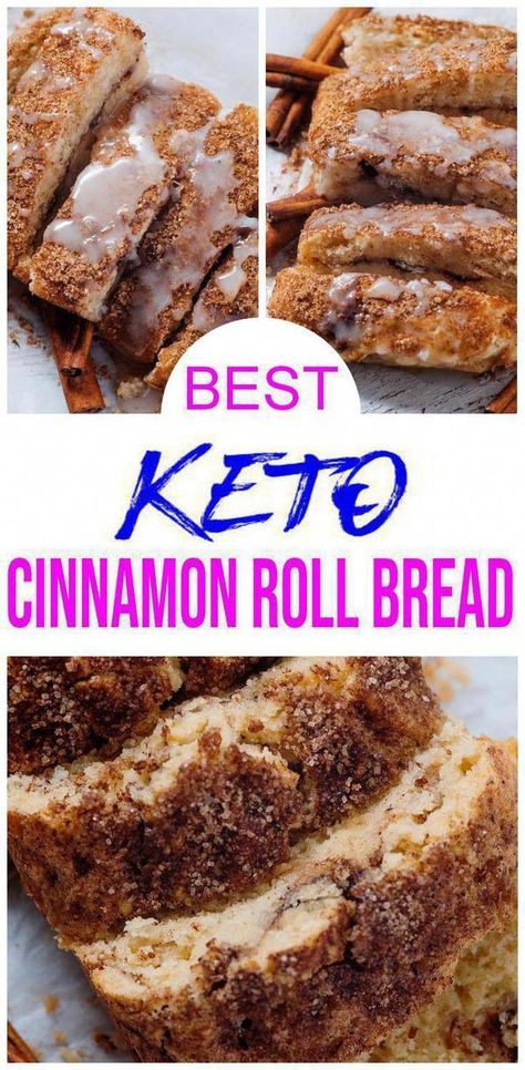 Check out this keto cinnamon roll bread. Easy keto recipes for the BEST low carb keto cinnamon roll bread. Learn how to make keto loaf bread w/ this  ketogenic diet cinnamon roll bread w/ icing - frosting. No need to buy store bought keto bread when u can make homemade DIY keto ooey gooey cinnamon roll bread - gluten free. Sugar free low carb breakfast idea. Great Christmas desserts, Christmas breakfast, New Years or Valentines. Check out the BEST keto #ci #KetoDessertRecipes Keto Cinnamon Roll, Keto Brood, Easy Keto Bread Recipe, Best Low Carb Bread, Keto Bread Recipe, Cinnamon Roll Bread, Bread Keto, Keto Cinnamon, Best Keto Bread