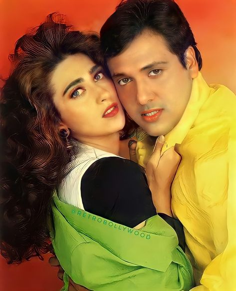 Govinda And Karishma Kapoor, Karishma Kapoor 90s, 1k Followers Background Editing, Karishma Kapoor, 90s Actors, Best Music Artists, Bollywood Bridal, Car For Kids, Throwback Pictures