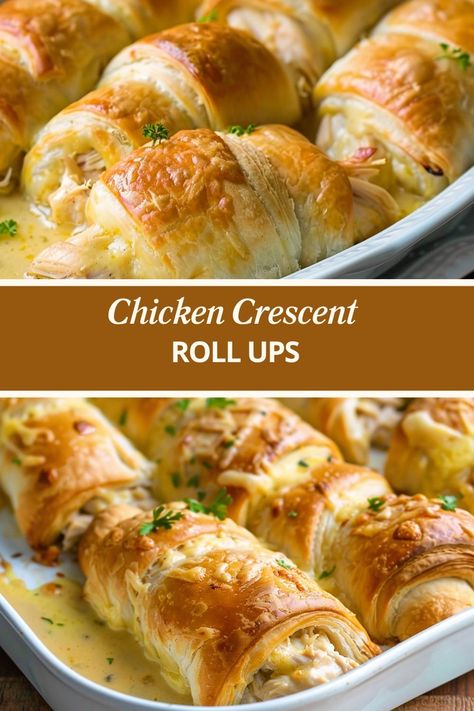 Chicken Crescent Roll Ups Crescent Roll Ups, Using Crescent Rolls, Crescent Roll Recipes Dinner, Recipes Using Crescent Rolls, Chicken Crescent Rolls, Chicken Crescent, Beef Recipes For Dinner Easy, Crescent Recipes, Pillsbury Recipes