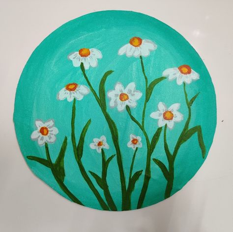 Painting Ideas On Circle Canvas For Beginners, Circle Canvas, Circle Painting, Round Canvas, Canvas Painting Designs, Small Canvas Art, Painting Designs, Small Canvas, Mini Canvas