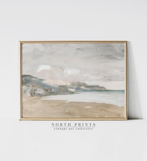 North Prints, Coastal Vintage, Vintage Coastal, Neutral Art, Hur Man Målar, Coastal Landscape, Neutral Wall Art, Coastal Art, Vintage Artwork