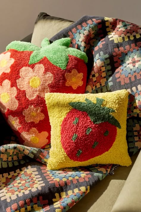 Strawberry Pillow, Butterfly Throw Pillows, Urban Outfitters Home, Pinterest Contest, Pinterest Challenge, Inner Sanctum, Uo Home, Uni Room, Crochet Throw