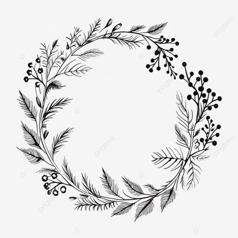 hand drawn christmas wreath circle floral frame with branches black doodle style border leaf wreat Christmas Wreath Drawing Simple, Christmas Wreath Drawing, Circle Floral Frame, Doodle Wreath, Christmas Boarders, Gothic Xmas, Border Drawing, Diary Inspiration, Art Topics