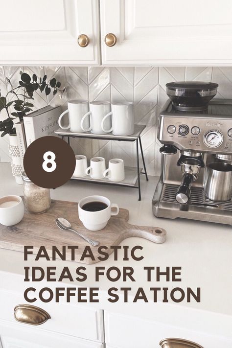 Coffee Station Inspirational Expresso Coffee Station, Breville Coffee Station Ideas, Espresso Station Ideas, Breville Espresso Machine Station, Breville Coffee Station, Coffee Machine In Kitchen, Coffee Machine Station, Coffee Stations Ideas, Coffee Station Ideas Countertop