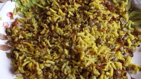 This simple side dish of rice and lentils is the perfect accompaniment to any Middle Eastern dish. Green Lentil Recipes, Cooking Green Lentils, Lentil Rice, Rice And Lentils, Green Lentil, How To Cook Greens, Lentils And Rice, Haitian Food Recipes, Middle Eastern Dishes