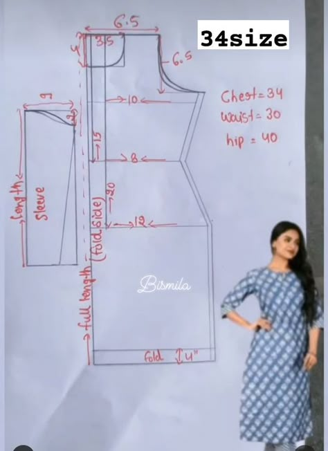 Sewing Pattern Drafting, Kurti Sewing Patterns, Kurti Drafting Pattern, Design Blouse Patterns, Kurta Pattern, Pattern Drafting Tutorials, Clothing Pattern Design, Suit Measurements, Sewing Measurements