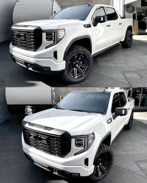 White Gmc Sierra 1500 Lifted, Gmc Sierra Denali Lifted, Gmc Elevation, Gmc Denali Truck, Trucks Gmc, Denali Truck, Lifted Gmc, Gmc Sierra 1500 Denali, Truck Accesories