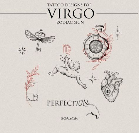 Virgo Tattoo Designs, Tattoo Guide, Small Girly Tattoos, Petit Tattoo, Horoscope Tattoos, Virgo Tattoo, Wrist Tattoos For Guys, Muster Tattoos, Clever Tattoos