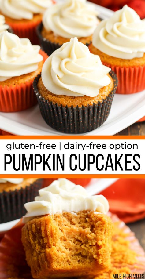 Gluten Free Pumpkin Cupcakes Easy, Gluten Free Dairy Free Pumpkin Cupcakes, Paleo Pumpkin Cupcakes, Easy Gluten Free Pumpkin Recipes, Halloween Recipes Gluten Free, Halloween Desserts Gluten And Dairy Free, Gluten And Dairy Free Halloween Recipes, Gluten And Dairy Free Fall Recipes, Healthy Halloween Cupcakes