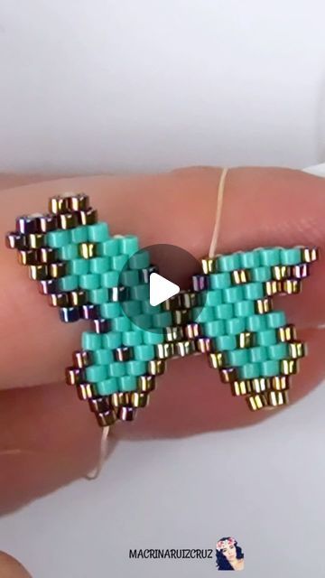 Butterfly Perler Bead Pattern, Seed Bead Butterfly, Beaded Animals Tutorial, Brick Stitch Tutorial, Miyuki Beads Pattern, Beaded Butterfly, Brick Stitch Pattern, Beading Ideas, St Valentin