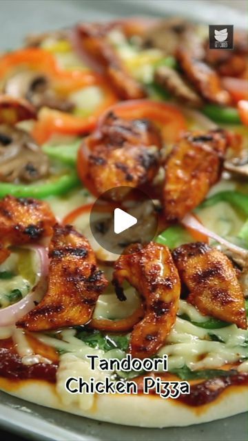 Tandoori Chicken Pizza Recipe, Tandoori Pizza Recipe, Tandoori Pizza, Tandoori Chicken Pizza, Indian Pizza, Pizza Recipe Video, Chicken Tandoori, Kasuri Methi, Chicken Pizza Recipes