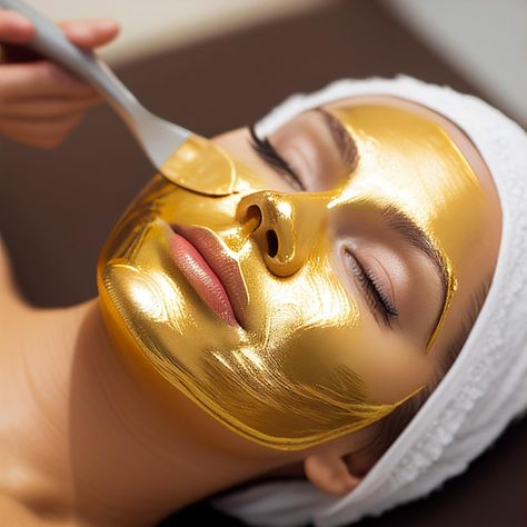 Facial Images Beauty, Tired Eyes Remedy, Gold Mask Facial, Facial Bleach, Facial Pics, Spa Mask, Facial Images, Spa Images, Mud Masks