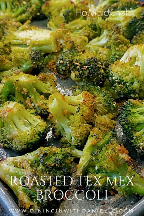 Roasted Tex Mex Broccoli is Marinated with Seasonings like Fresh Garlic, Ground Cumin and Paprika, then Roasted in the Oven! Roasted Vegetables are the best way to eat Vegetables and Not be Mushy! Mexican Vegetables Recipes, Broccoli Mexican Recipes, Mexican Roasted Vegetables, Mexican Broccoli Side, Spanish Vegetables Side, Tex Mex Veggies, Mexican Broccoli Recipe, How To Season Broccoli, Mexican Broccoli