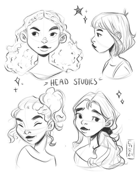 Every time I feel some lack of inspiration, I just do some simple studies to keep me drawing ✨ #sketch#sketcheveryday#illustratorsoninstagram#girlsinillustration#headstudies#digitalart#ipadproart#procreatedrawing#sketchbook#illustration#characterdesign#characterdrawing#animestyle How To Draw A Messy Bun, How To Draw Dimples, Simple Face Drawing, Sketchbook Illustration, Simple Face, How To Draw Hair, Drawing Sketch, Messy Bun, Art Stuff