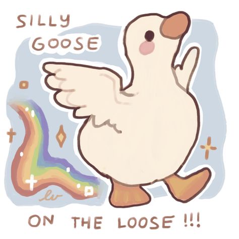 🪿🌈✨💝 | 🐁 🍁 🍂🌿🍄‍🟫 Soooo this is my version for the silly goose meme and I imagine him running around with a rainbow trail and sparkles (and honking very loudly) 😂 Swipe to see bonus doodle !!! (Introverts can relate) (Thank you for your support, every interaction is so appreciated 🥹💕🌈 Much love!! B) #digitalart #goose #gooseart #goosememes #meme #stickershop #cuteart #cuteartstyle #cutestyle #cutedigitalart #sticker #stickerbook Adorable Doodles, Cute Sticker Art, Goose Cartoon, Cute Goose Drawing, Cute Goose, Cartoon Goose, Card Doodles, Goose Doodle, Silly Doodles