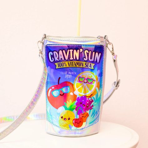 Cravin' Sun Fruit Juice Pouch Handbag – Bewaltz Funky Purses, Silly Clothes, Juice Pouch, Cute Mini Backpacks, Novelty Purses, Girls Day, Unique Purses, Novelty Bags, Cute Purses